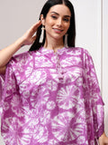 Vishudh Women Printed Mandarin Collar Kaftan Top