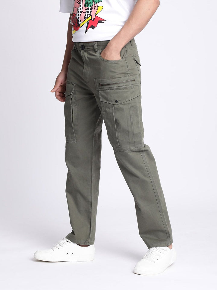 Bene Kleed Men Relaxed Mid-Rise Plain Pure Cotton Cargos