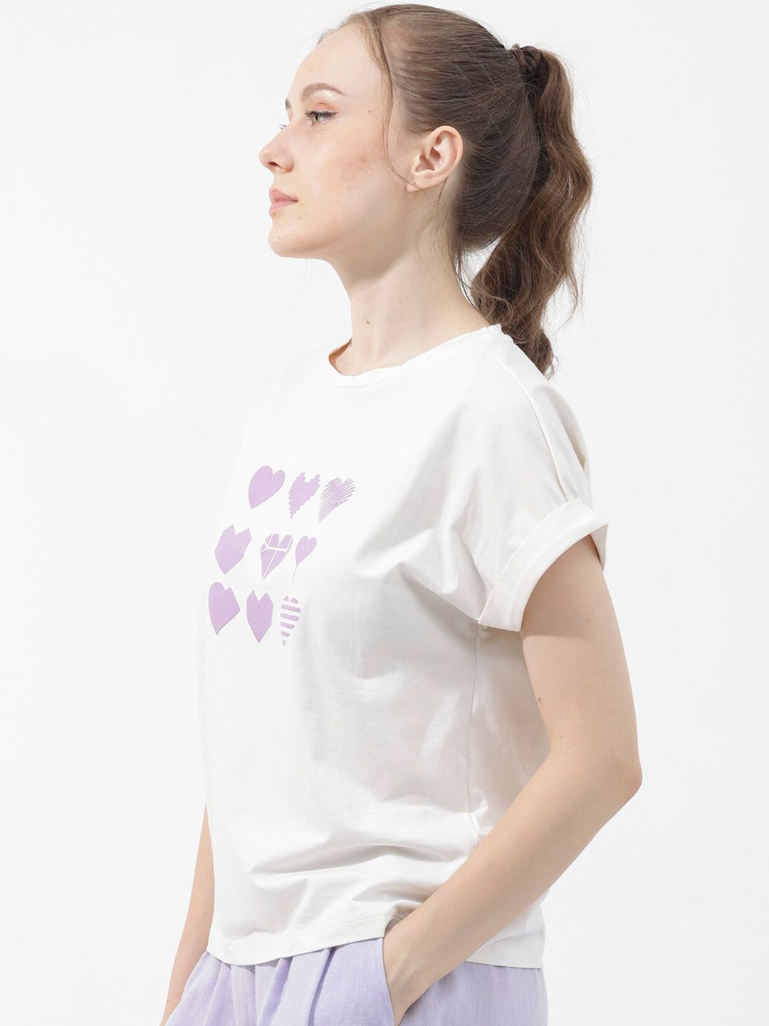 RAREISM Conversational Printed Extended Sleeves T-shirt