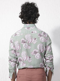 RARE RABBIT Men Sakura Slim Fit Floral Opaque Printed Shirt