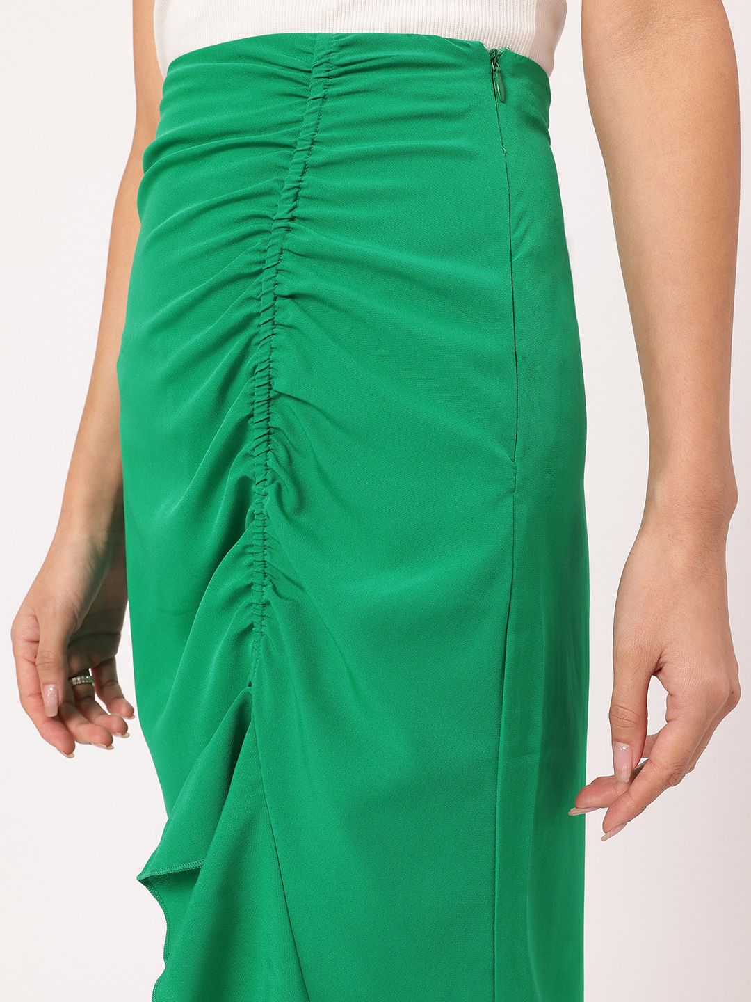 DressBerry Ruching Ruffled Straight Skirt