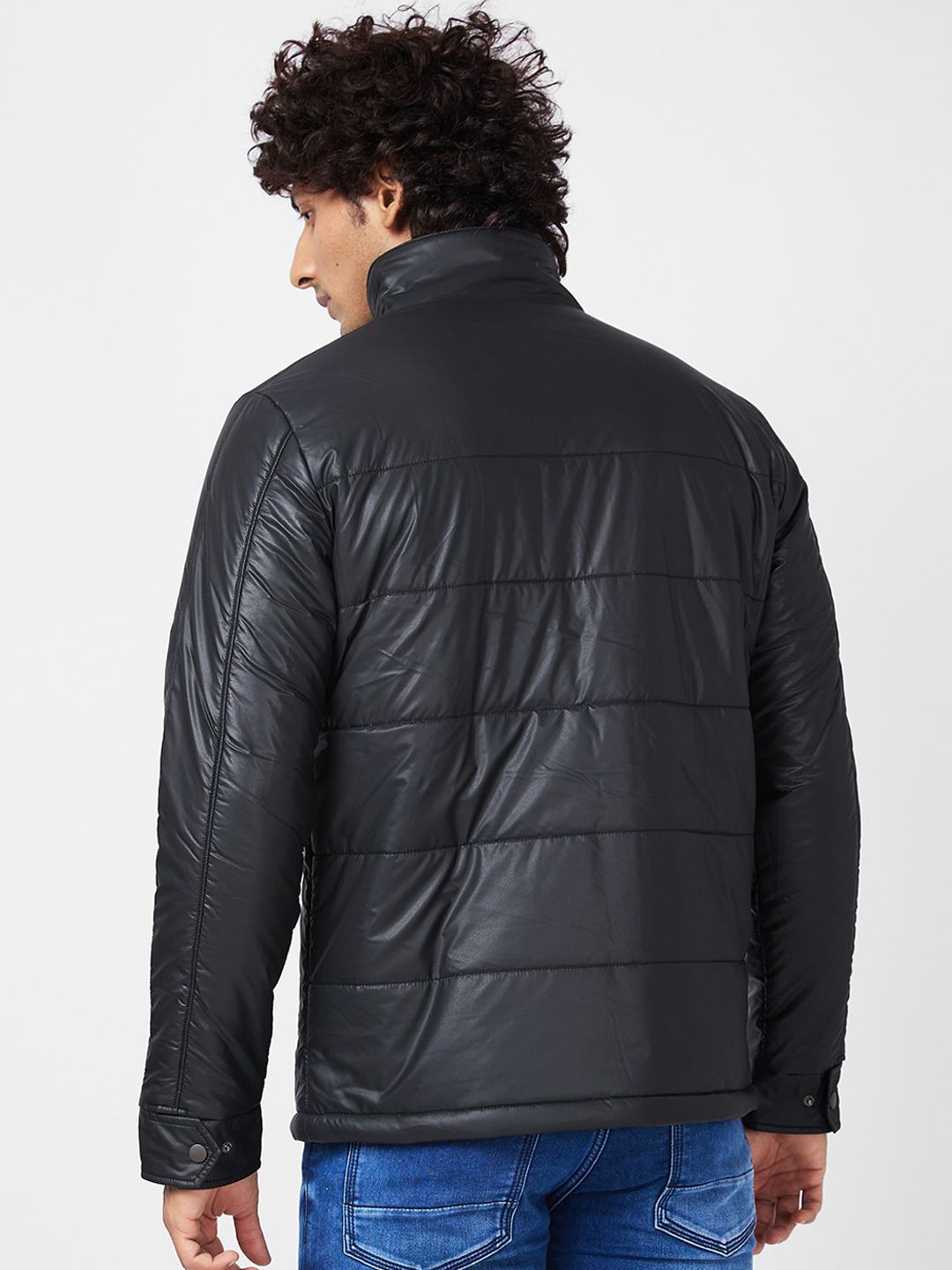 SPYKAR Stand Collar Puffer Jacket