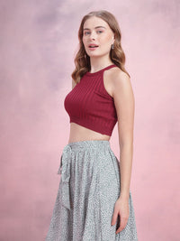 DressBerry Ribbed Fitted Crop Top