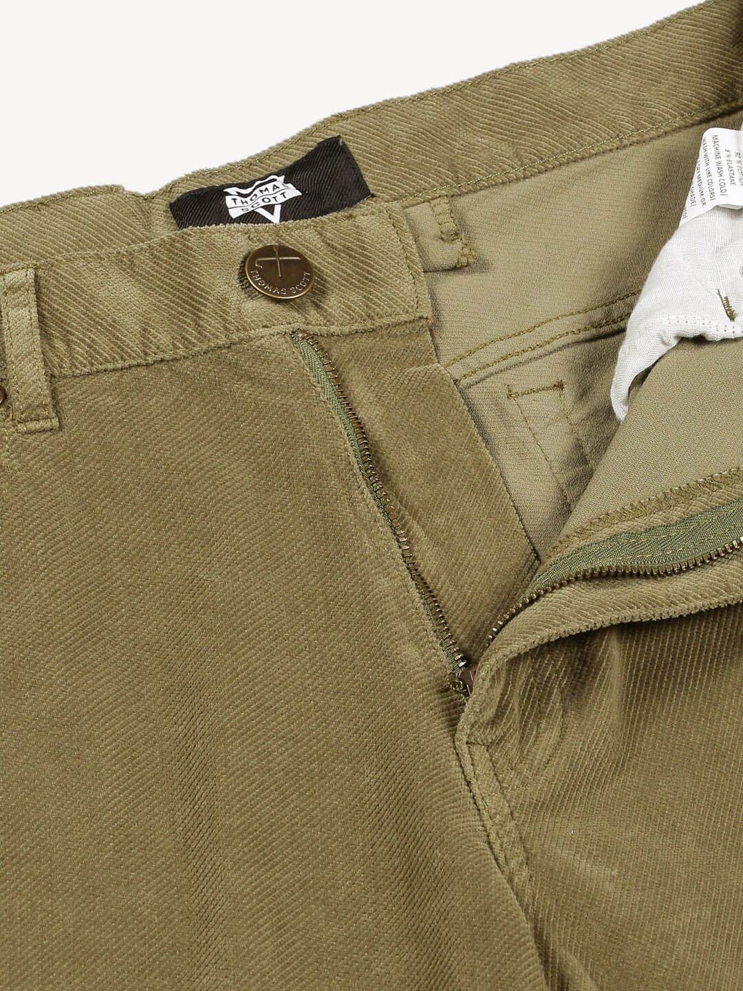 Thomas Scott Men Mid-Rise Regular Fit Corduroy Chinos Trousers