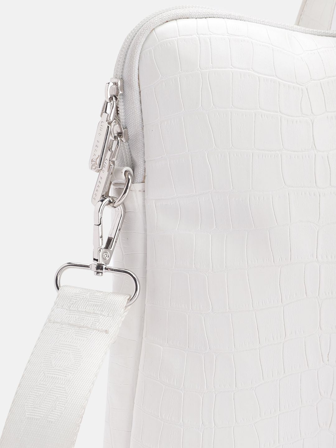 Lino Perros Women Croc Textured Structured Laptop Bag-16 Inches