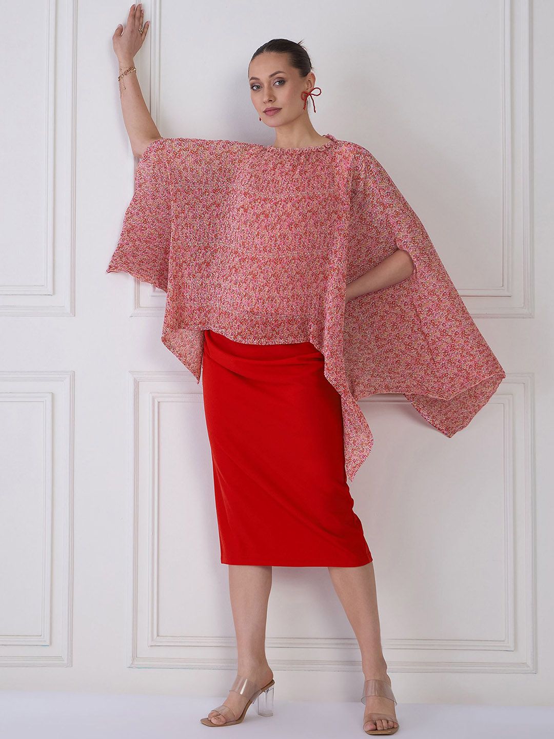 Antheaa Women Self Design Kaftan Top & Skirt Co-Ords