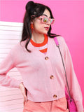 Tokyo Talkies Women Pink Solid Cardigan