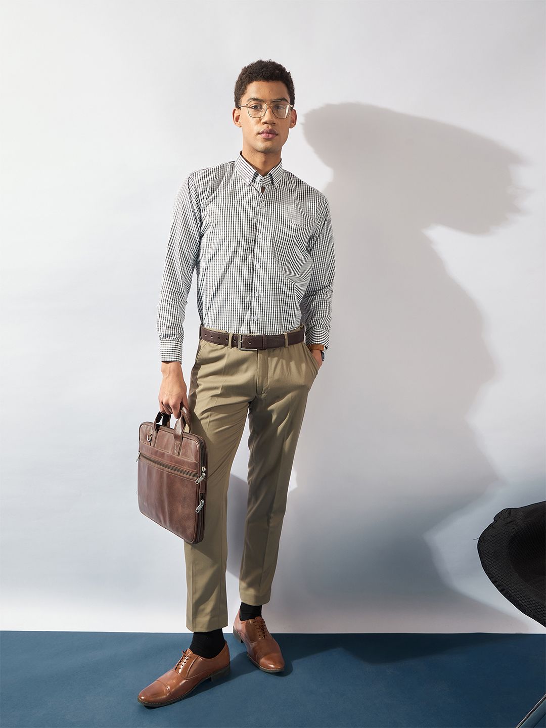 DENNISON Men Smart Micro Checks Formal Shirt