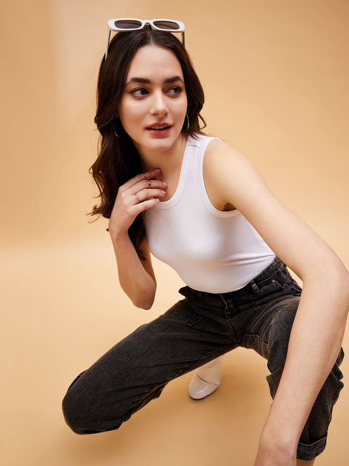 SASSAFRAS BASICS round Neck Sleeveless Cotton Tank Top