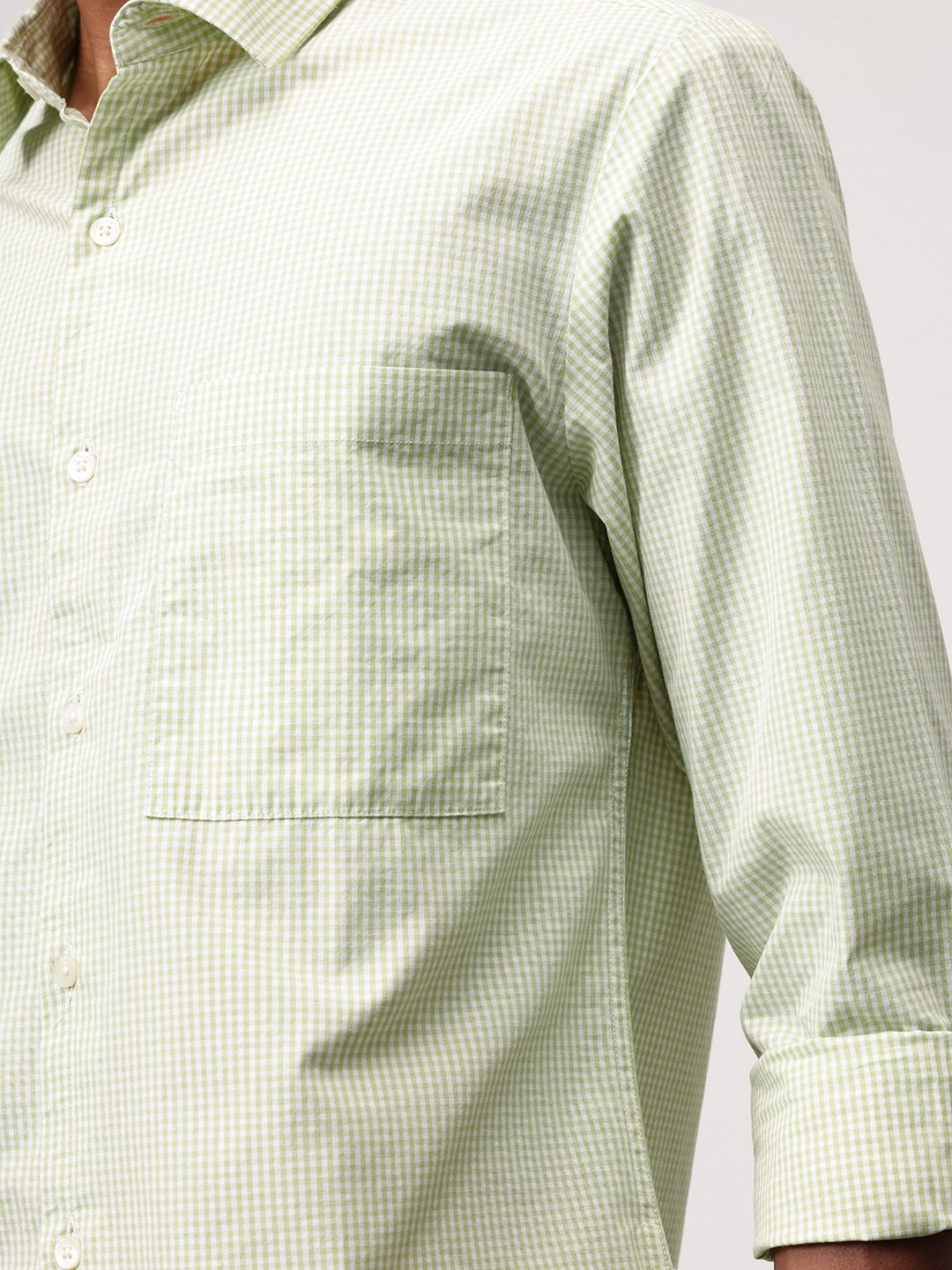 ether Classic Fit Gingham Checks Pure Cotton Shirt