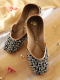 House of Pataudi Leather Embellished Ethnic Mojaris