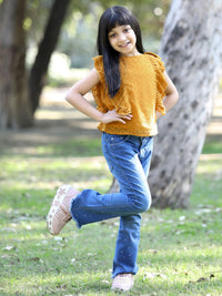 Cutiekins Girls Self Design Ruffles Top