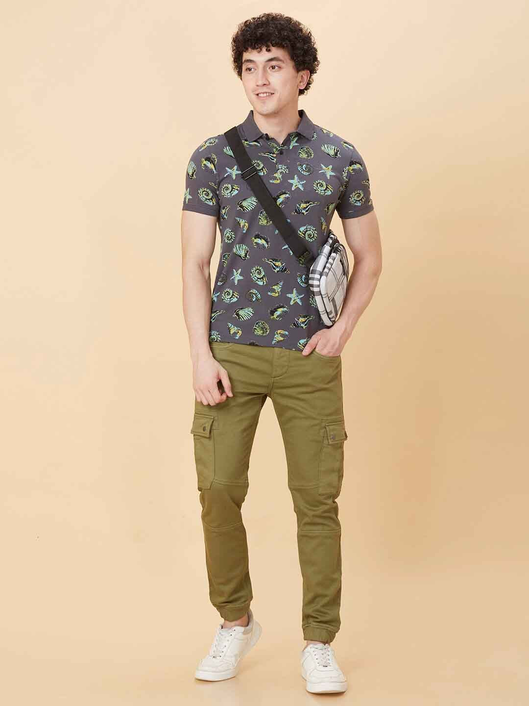 Being Human Conversational Printed Polo Collar Pure Cotton T-shirt