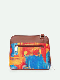 ZOUK Abstract Printed Structured Sling Bag