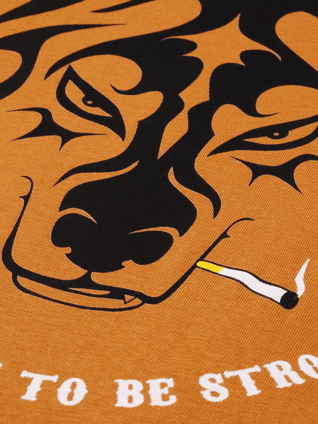 Difference of Opinion Men Tan Brown Printed Pure Cotton Loose Longline T-shirt