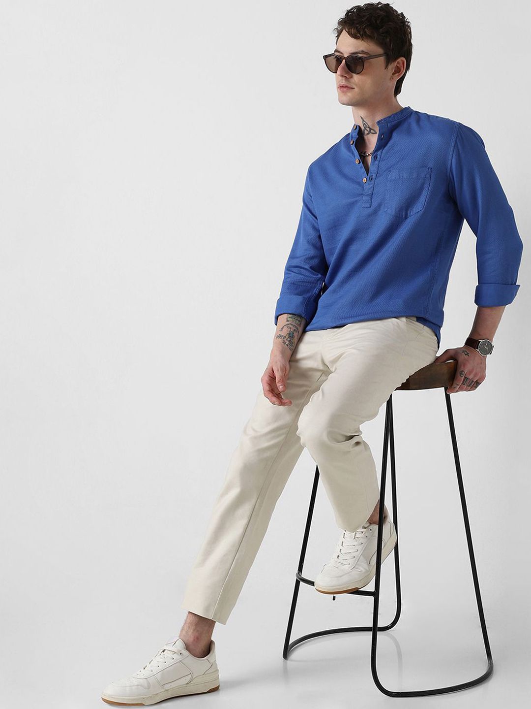 VASTRADO Men Thread Work Kurta