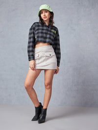 Bewakoof Women Buffalo Checks Opaque Checked Casual Oversized Shirt