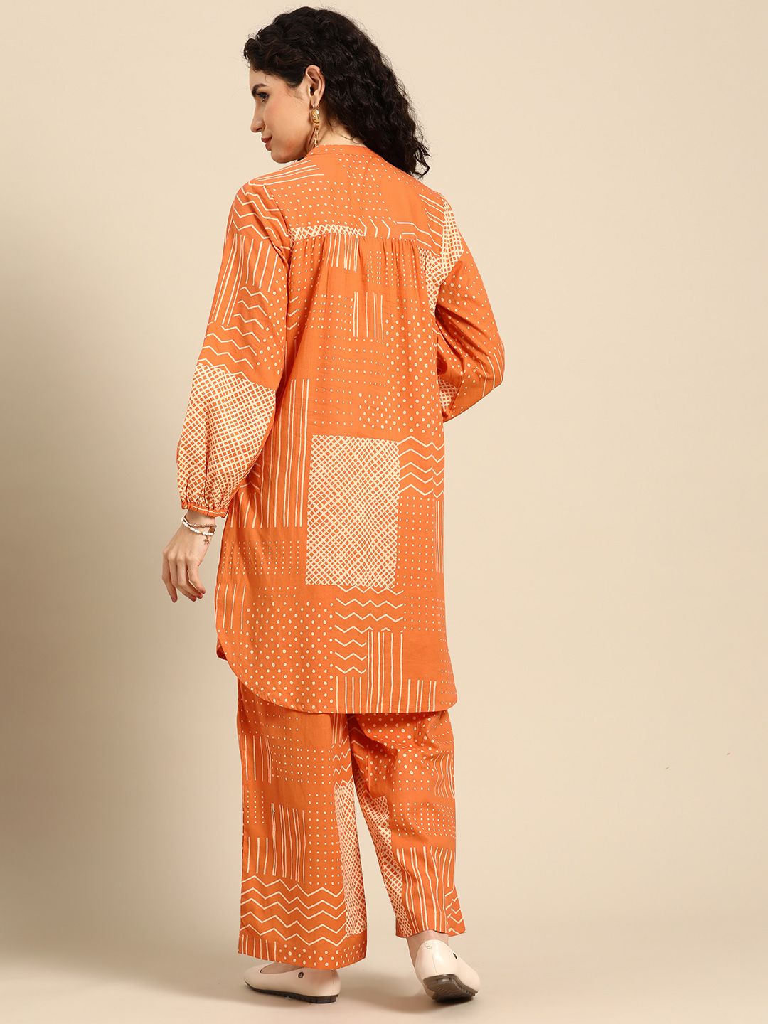 Anouk Women Printed Pure Cotton Straight Kurta with Palazzos