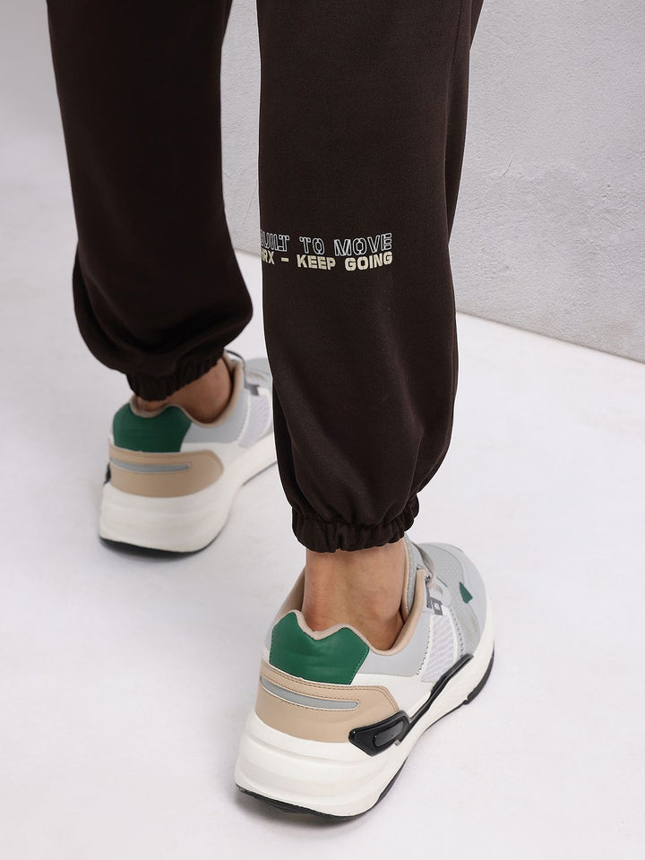 HRX by Hrithik Roshan Men Typography Print Mid-Rise Rapid-Dry Training Joggers