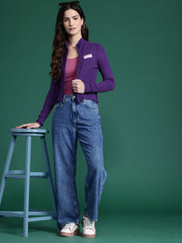 DressBerry Women Ribbed Acrylic Cardigan