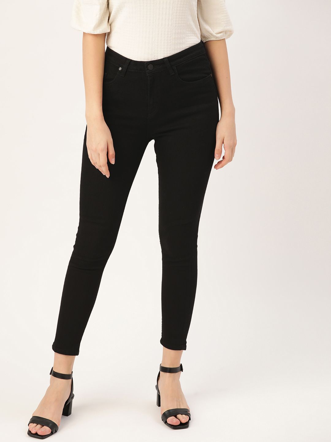 all about you Women Black Skinny Fit High-Rise Stretchable Jeans