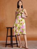 all about you Floral Printed Satin-Finish Wrap Dress