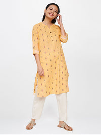 Global Desi Women Mustard Yellow Kurta