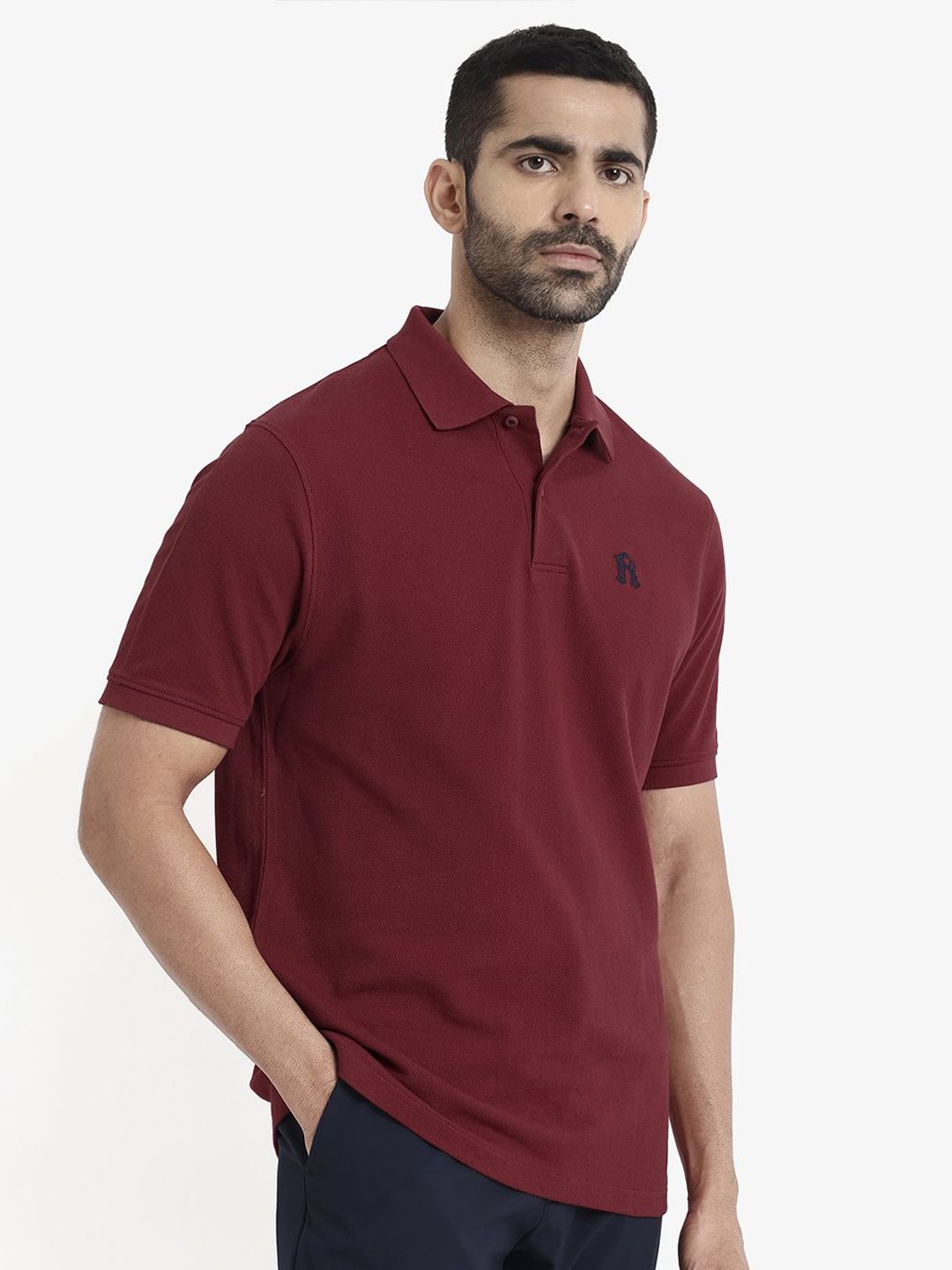 RARE RABBIT Men Polo Collar T-shirt