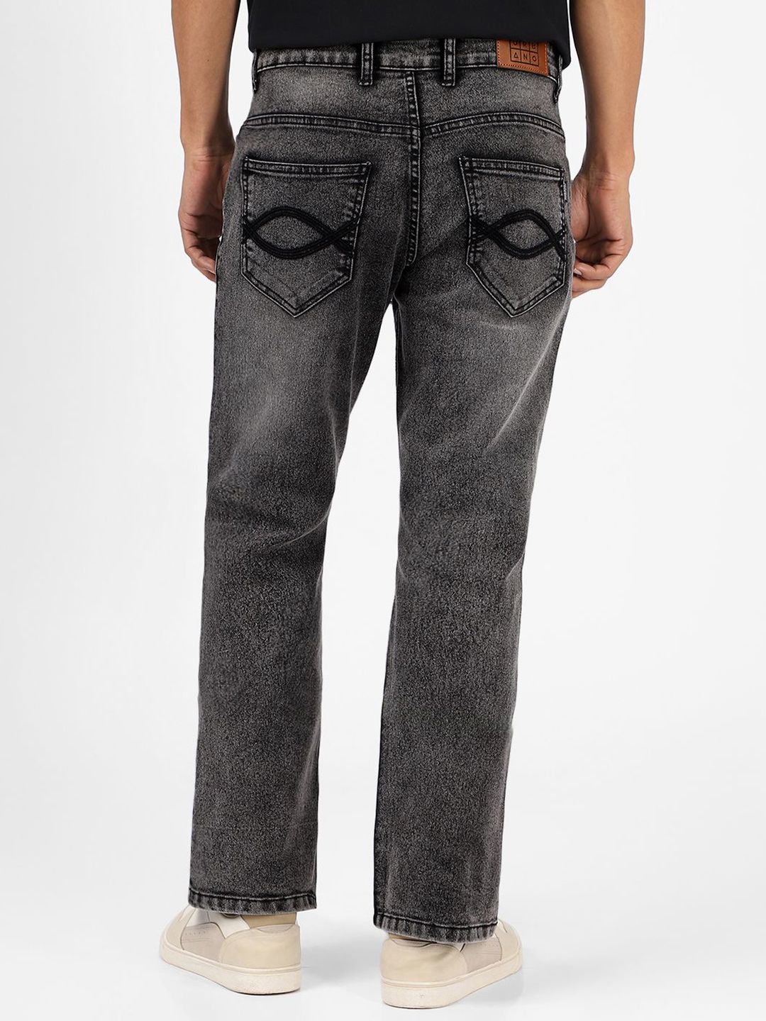 Urbano Fashion Men Bootcut Low Distress Light Fade Stretchable Jeans