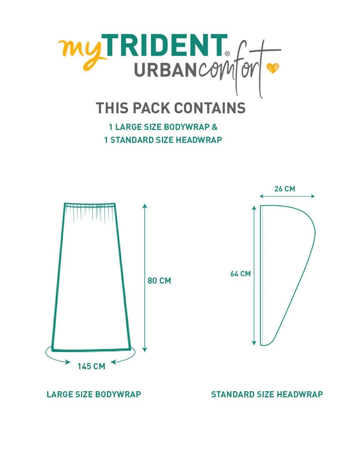 MYTRIDENT Blue Cotton Bath Robe With HeadWrap