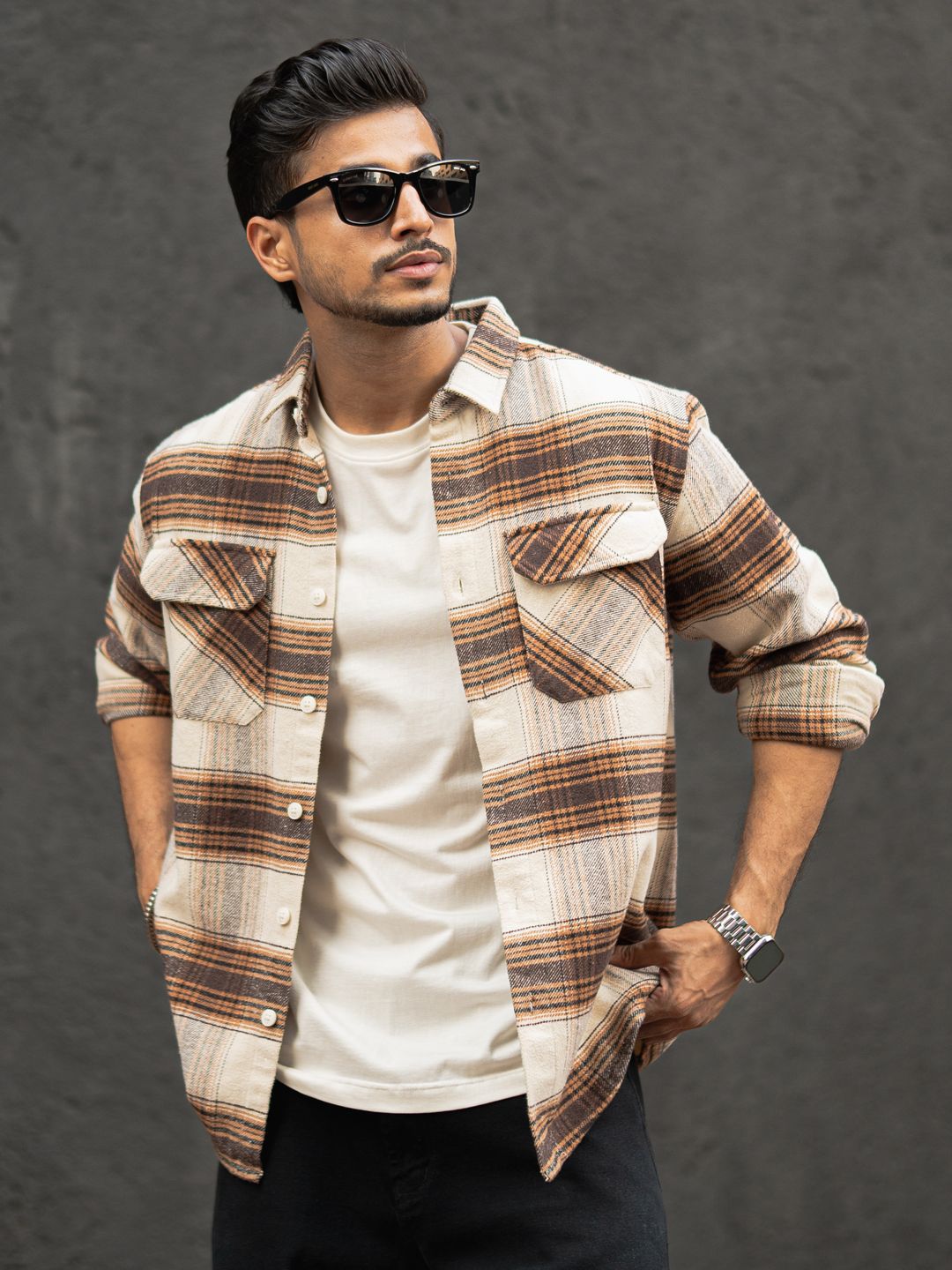 Powerlook Men Tartan Checks Opaque Checked Casual Shirt