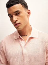 THE BEAR HOUSE Self Design Polo Collar T-Shirt