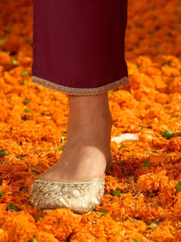 Indo Era Ethnic Motifs Yoke Design Straight Gotta Patti Liva Kurta with Trousers & Dupatta