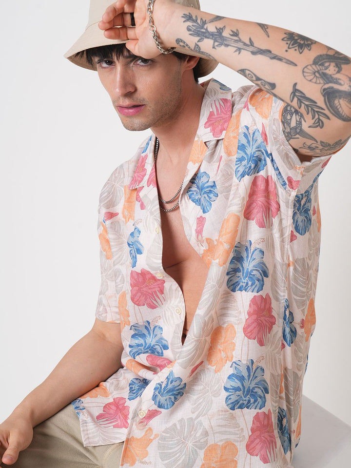 VASTRADO Men Classic Floral Opaque Printed Casual Shirt