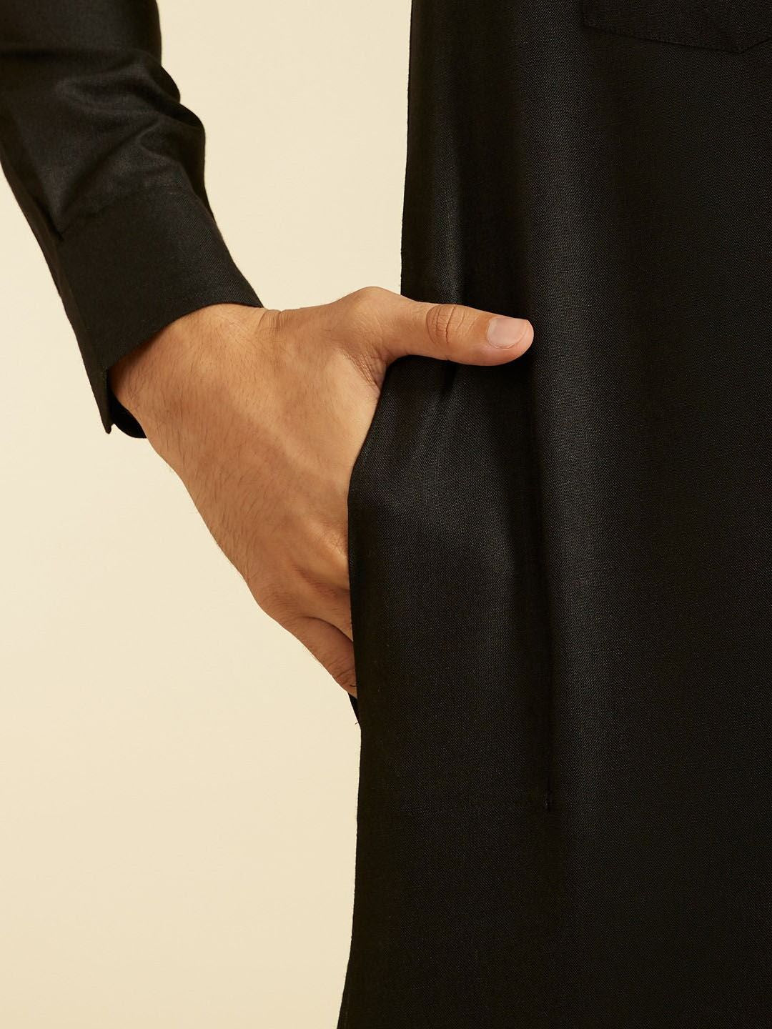 Diwas by Manyavar Shirt Collar Cuffed Sleeves Pathani Kurta