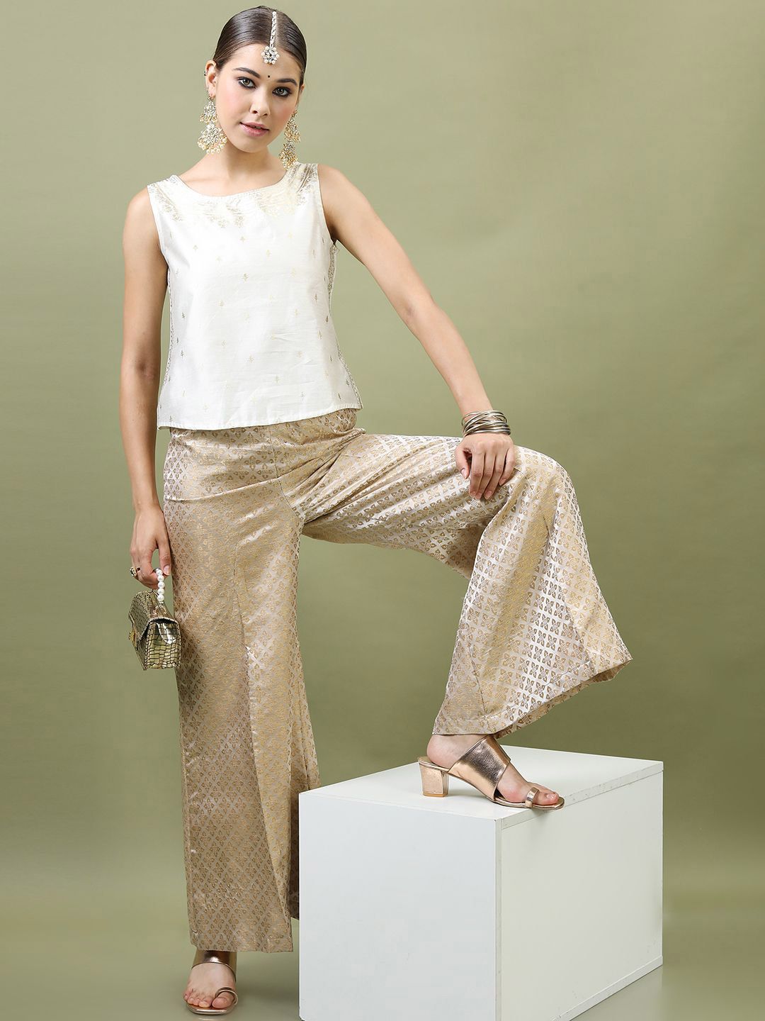 Vishudh Women Ethnic Motifs Printed Top