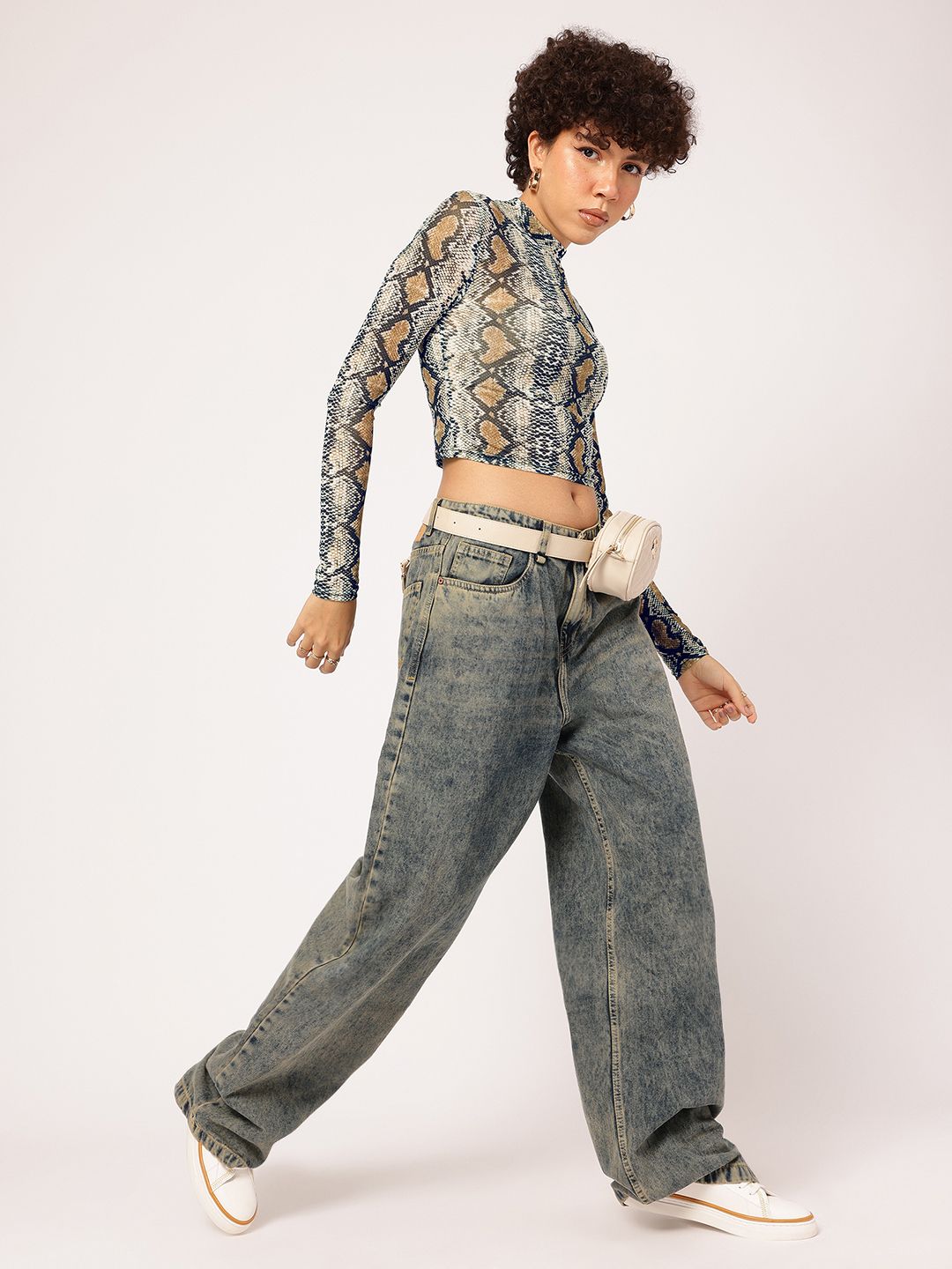 DressBerry Wild Card Crop Fitted Top