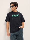 THE BEAR HOUSE Men Graphic Printed Round Neck Cotton Oversized T-shirt