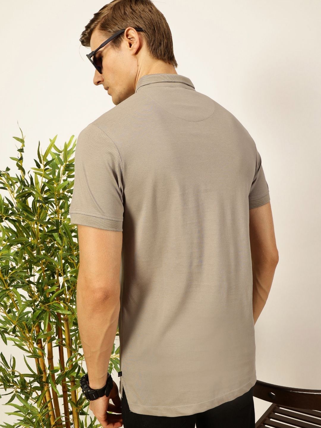 Thomas Scott Men Solid Polo Collar Cotton T-shirt