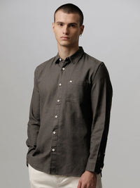 THE BEAR HOUSE Slim Fit Opaque Casual Pure Cotton Shirt