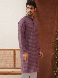 Jompers Men Geometric Embroidered Sequinned Kurta