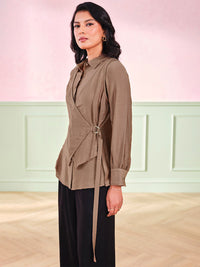 AND Women Wrap Detail Top