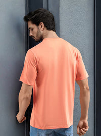 The Indian Garage Co Orange-Coloured Round Neck Short Sleeves Regular T-shirt