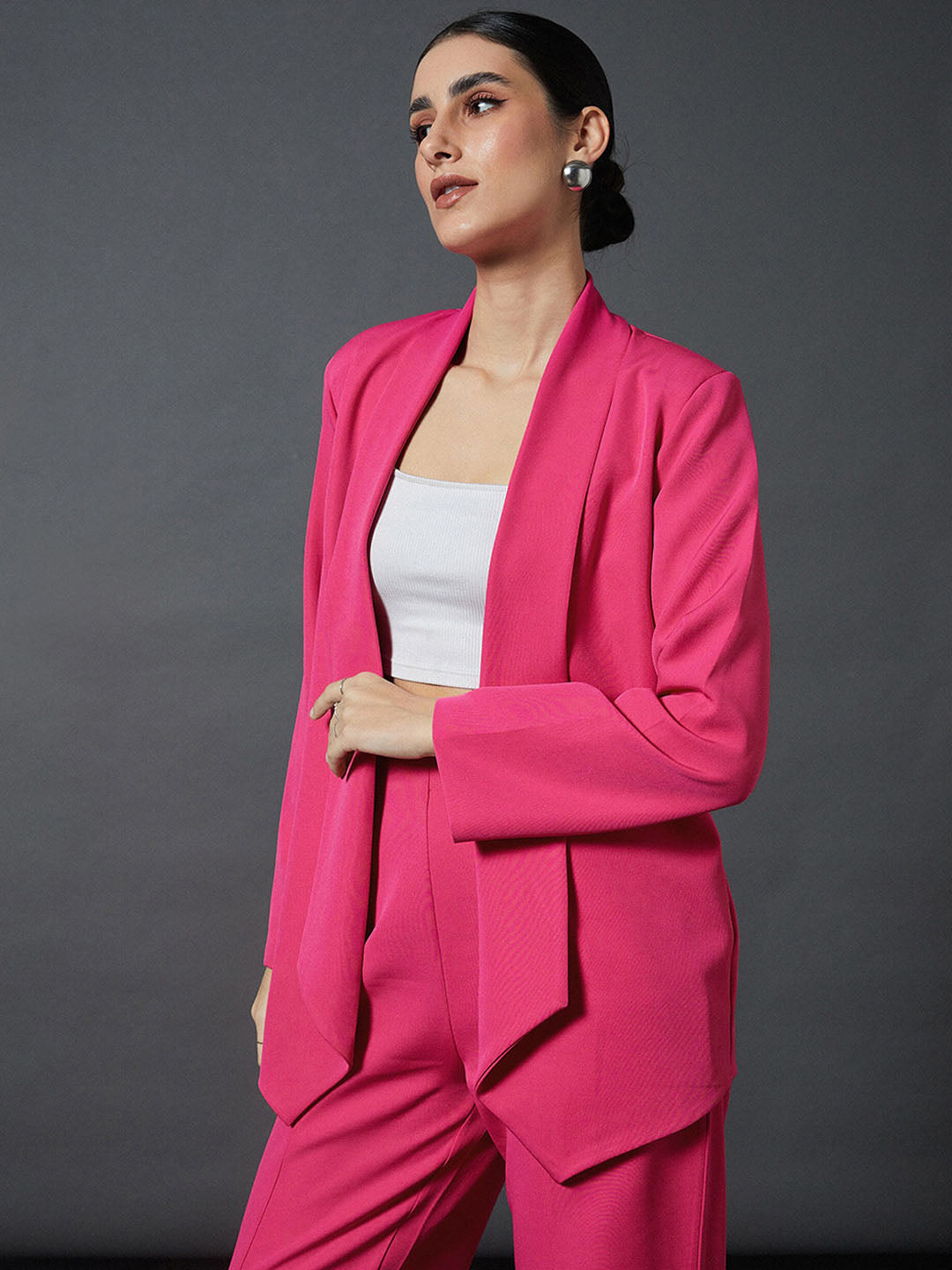 SASSAFRAS worklyf Shawl Collar Comfort Fit Front Open Blazer