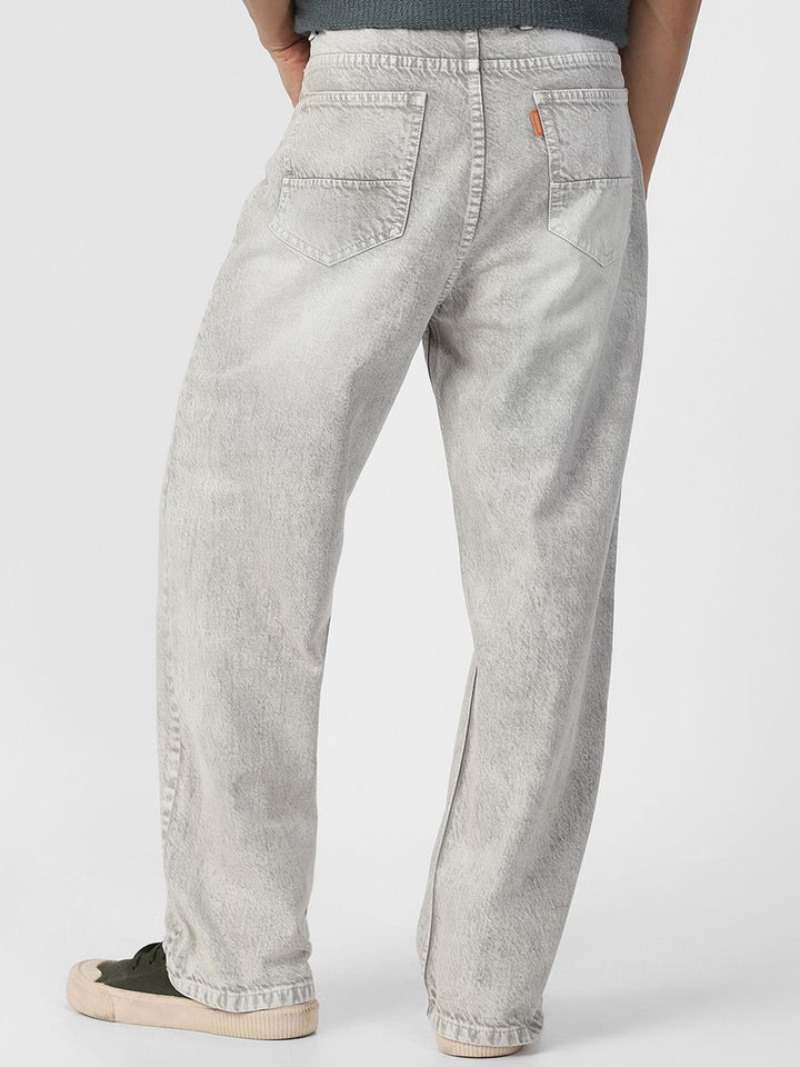 Urbano Fashion Men Loose Relaxed Fit Heavy Fade Jeans
