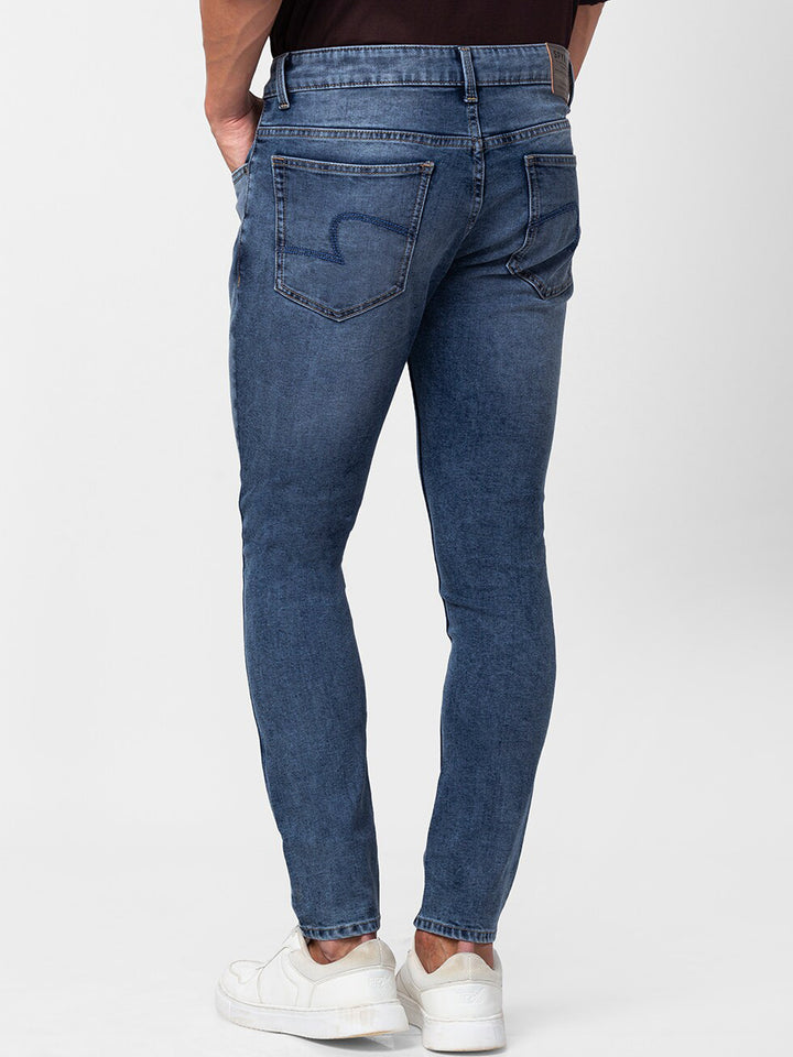 SPYKAR Men Blue Tapered Fit Heavy Fade Stretchable Cotton Jeans