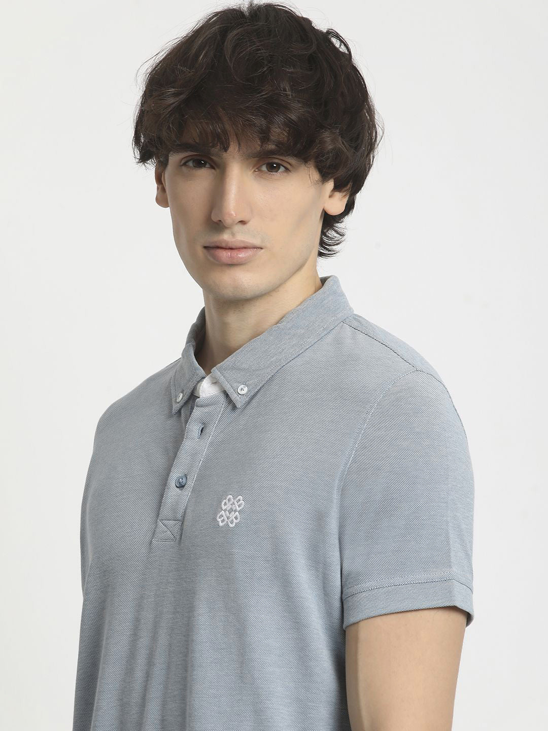 THE BEAR HOUSE Men Polo Collar Regular Fit Pure Cotton Solid T-shirt