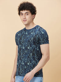 Being Human Abstract Printed Round Neck Pure Cotton Casual T-shirt