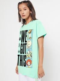 Bewakoof Typography Printed Round Neck Pure Cotton Oversized Toy Story T-shirt