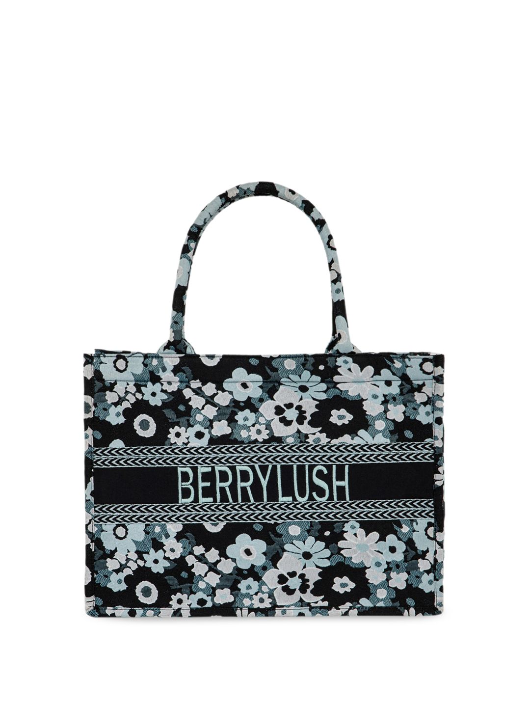 Berrylush Floral Printed Structured Tote Bag